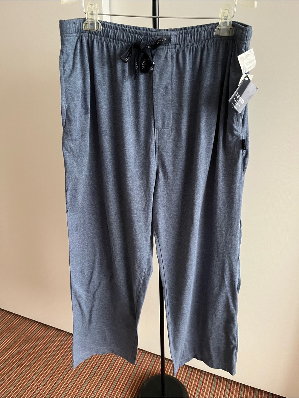 NWT IZOD Sleepwear Lightweight Blue Pajama Lounge Pants Cotton Blend $59+ Large